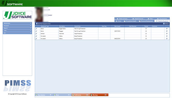 Pimss Protective Equipment Screenshot