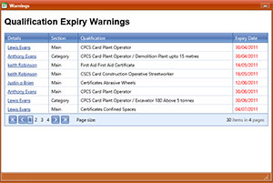 PIMSS - Warnings System Screenshot